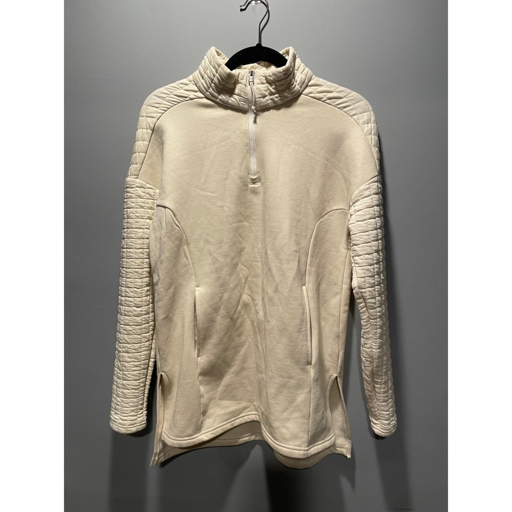 Columbia Women Cream Quilted Quarter Zip Pullover Tunic XL5903 Size S